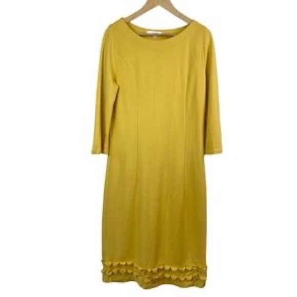 Boden Knit Yellow Shift dress size 8 - Picture 4 of 9